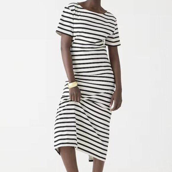 J. Crew Dresses & Skirts - J. Crew 2X Classic Mariner Cloth Midi Dress In Stripe Boatneck Short Sleeve